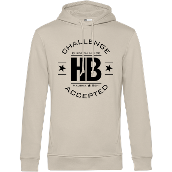 2EpicBuddies - Challenge schwarz B&C HOODED INSPIRE - Cremeweiß