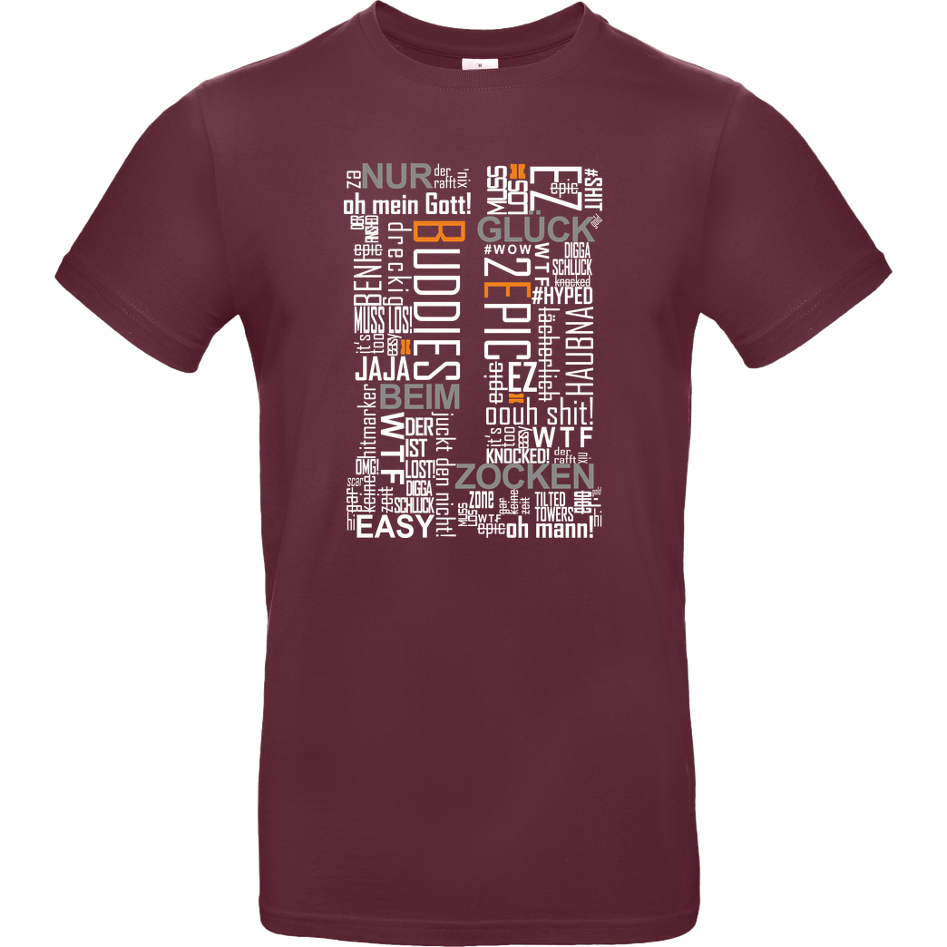 Die Buddies zocken 2EpicBuddies - Cloud T-Shirt B&C EXACT 190 - Bordeaux