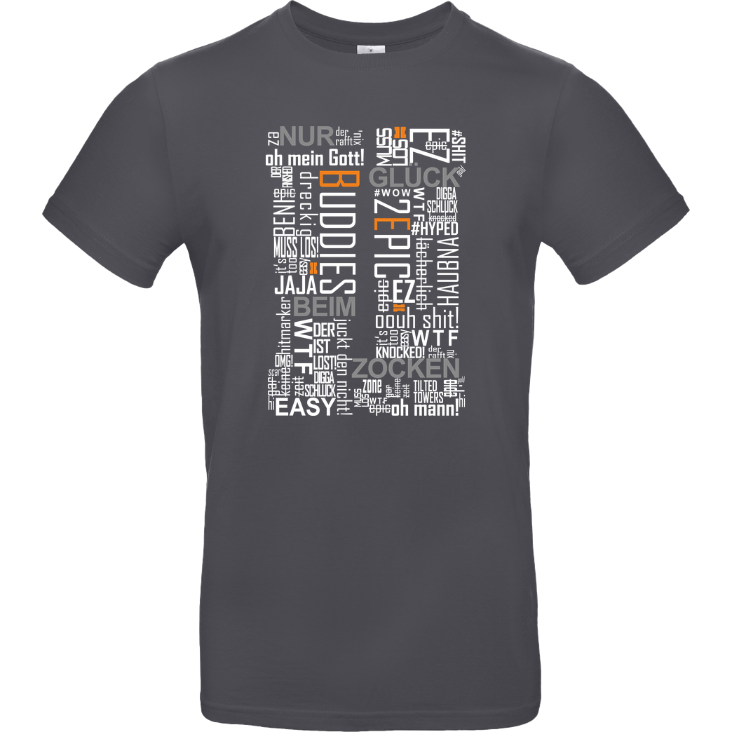 Die Buddies zocken 2EpicBuddies - Cloud T-Shirt B&C EXACT 190 - Dark Grey