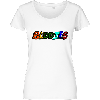 2EpicBuddies - Colored Logo Big Damenshirt weiss