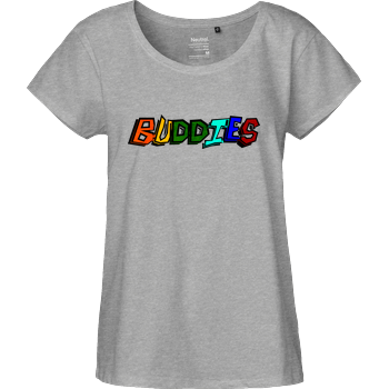 2EpicBuddies - Colored Logo Big Fairtrade Loose Fit Girlie - heather grey