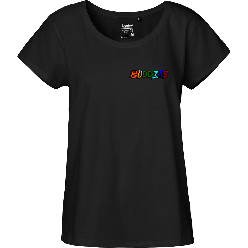 Die Buddies zocken 2EpicBuddies - Colored Logo Small T-Shirt Fairtrade Loose Fit Girlie - schwarz