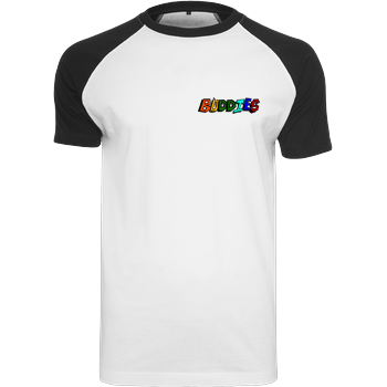 2EpicBuddies - Colored Logo Small Raglan-Shirt weiß