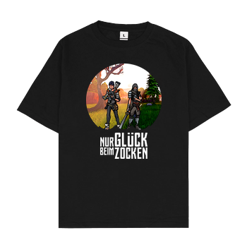 2EpicBuddies - Nur Glück beim Zocken big Oversize T-Shirt - Schwarz