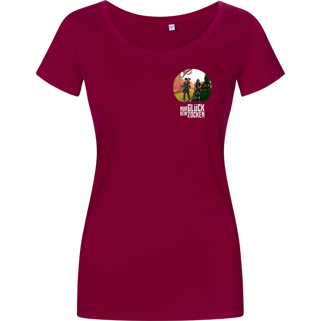 Die Buddies zocken 2EpicBuddies - Nur Glück beim Zocken T-Shirt Damenshirt berry