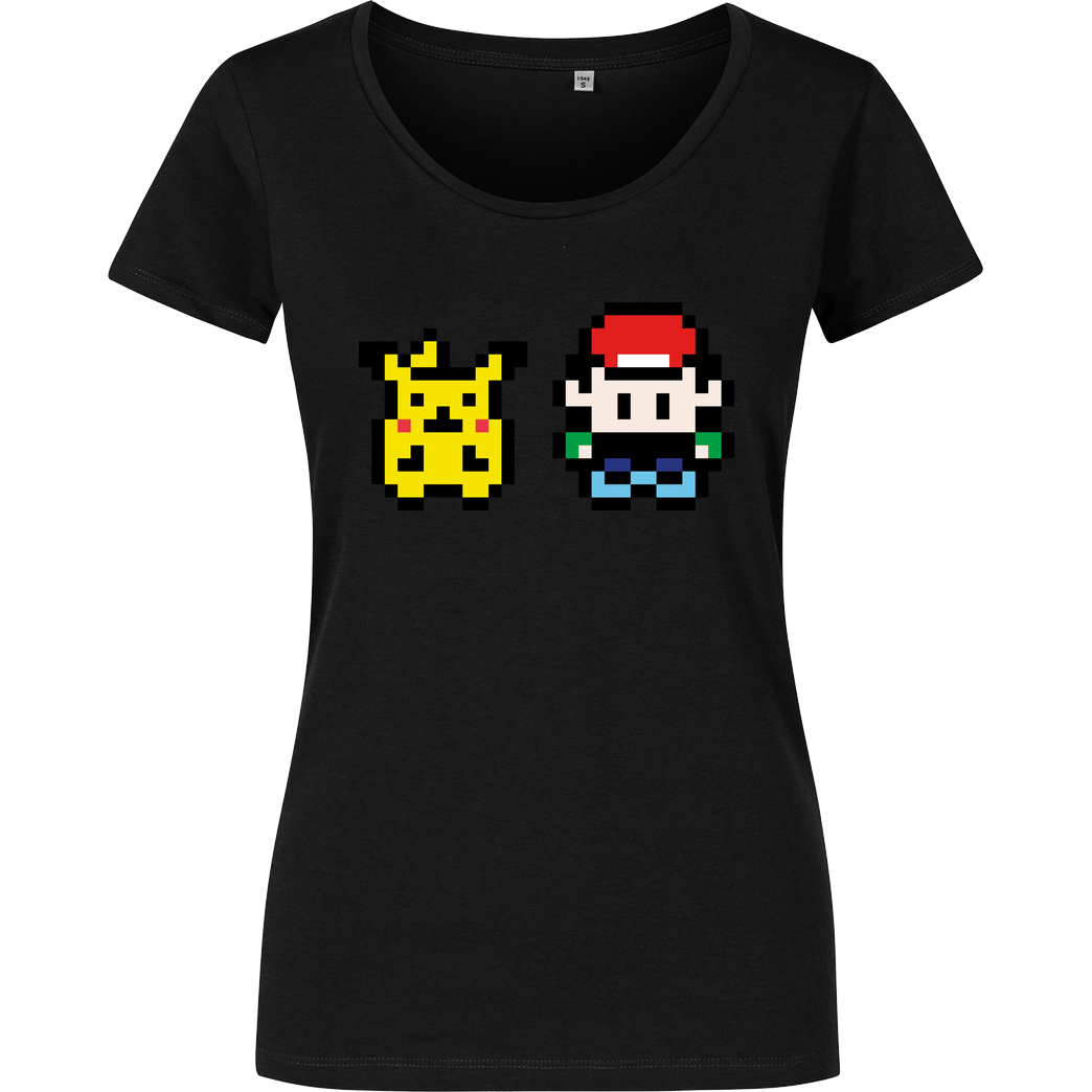 IamHaRa 8-Bit Poke T-Shirt Damenshirt schwarz
