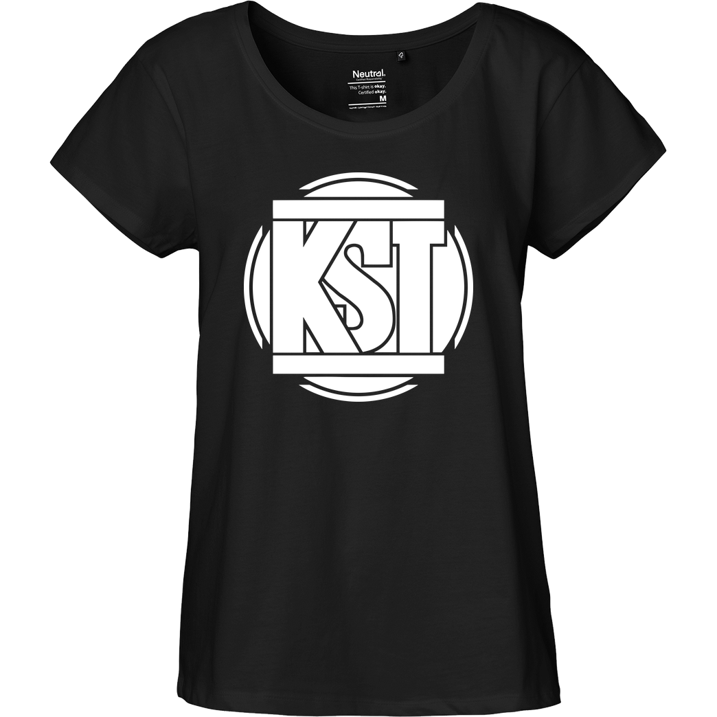 KsTBeats KsTBeats - Simple Logo T-Shirt Fairtrade Loose Fit Girlie - schwarz