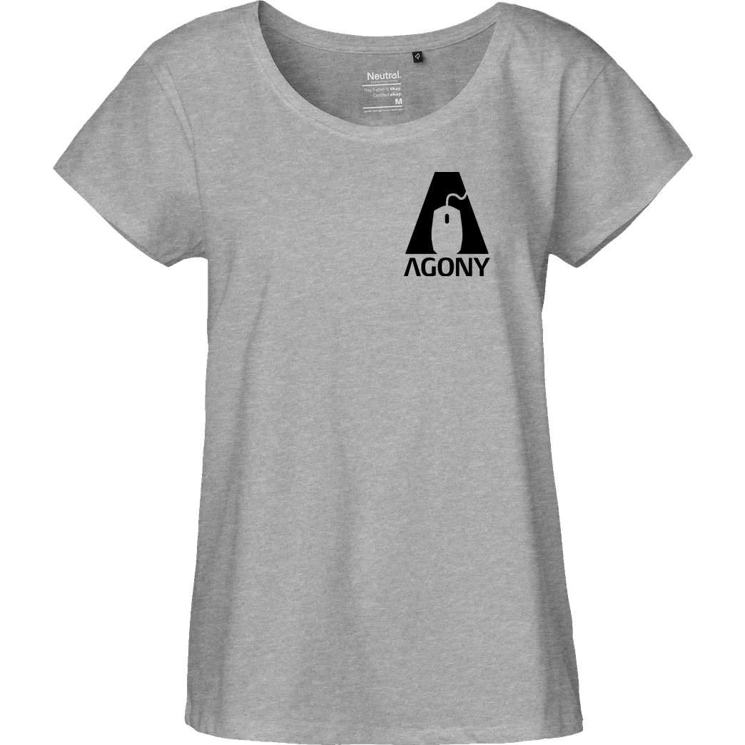 AgOnY Agony - Logo T-Shirt Fairtrade Loose Fit Girlie - heather grey