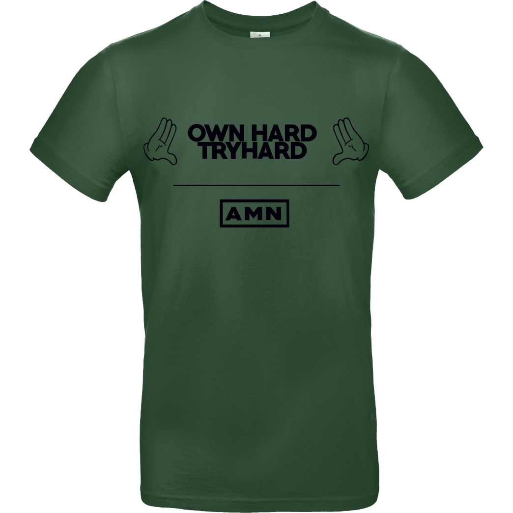 AMN-Shirts.com AMN-Shirts - Own Hard T-Shirt B&C EXACT 190 - Flaschengrün