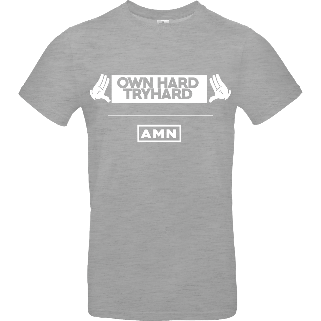 AMN-Shirts.com AMN-Shirts - Own Hard T-Shirt B&C EXACT 190 - heather grey