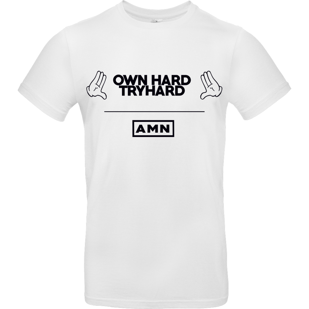 AMN-Shirts.com AMN-Shirts - Own Hard T-Shirt B&C EXACT 190 - Weiß