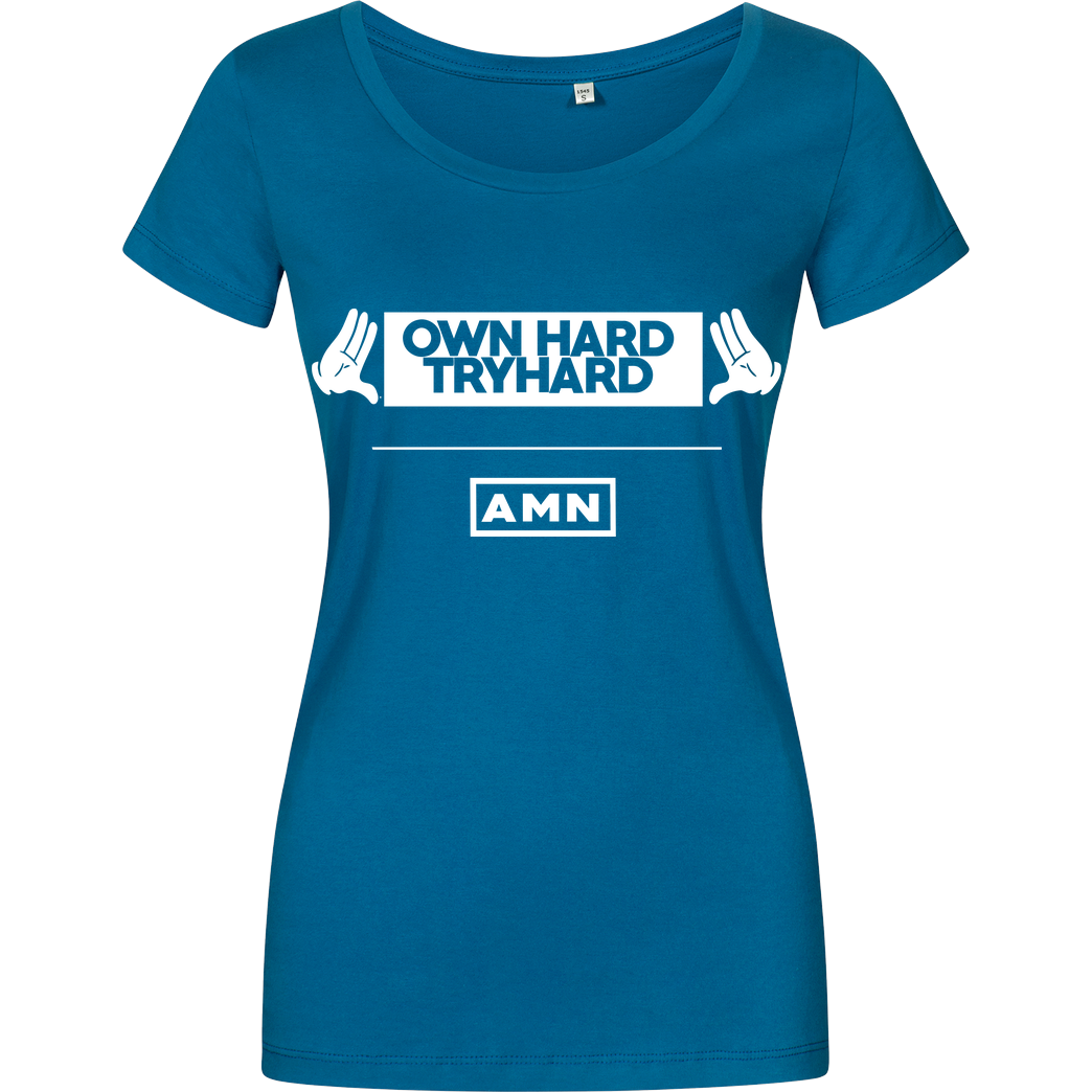 AMN-Shirts.com AMN-Shirts - Own Hard T-Shirt Damenshirt petrol