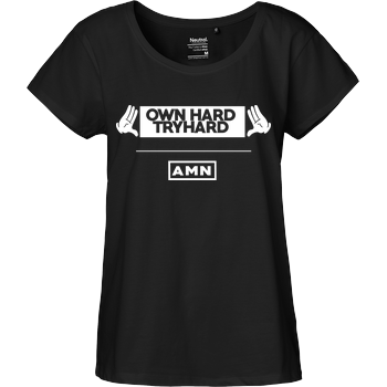 AMN-Shirts - Own Hard Fairtrade Loose Fit Girlie - schwarz
