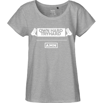 AMN-Shirts - Own Hard Fairtrade Loose Fit Girlie - heather grey