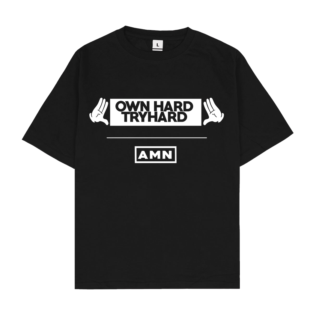 AMN-Shirts.com AMN-Shirts - Own Hard T-Shirt Oversize T-Shirt - Schwarz