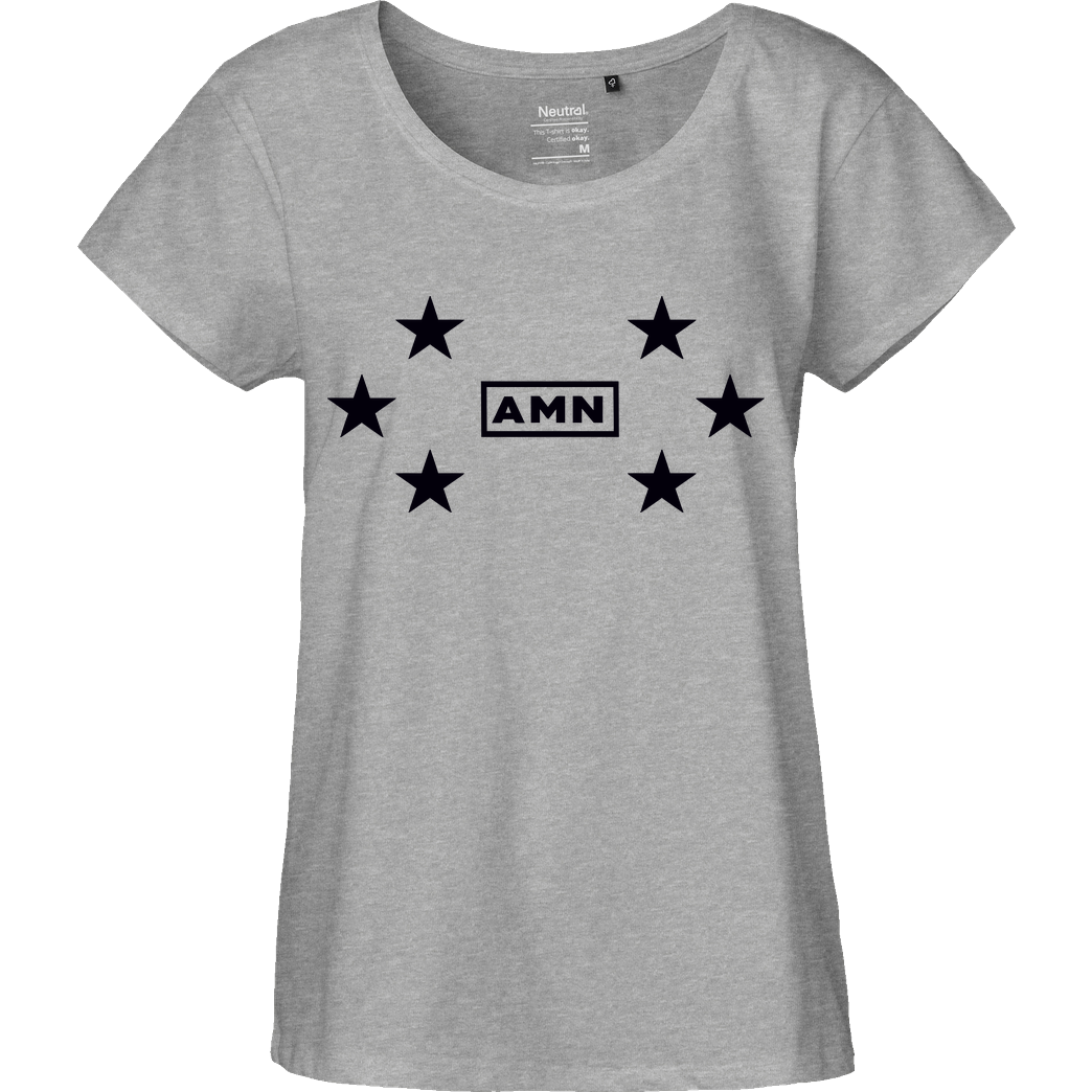 AMN-Shirts.com AMN-Shirts - Stars T-Shirt Fairtrade Loose Fit Girlie - heather grey