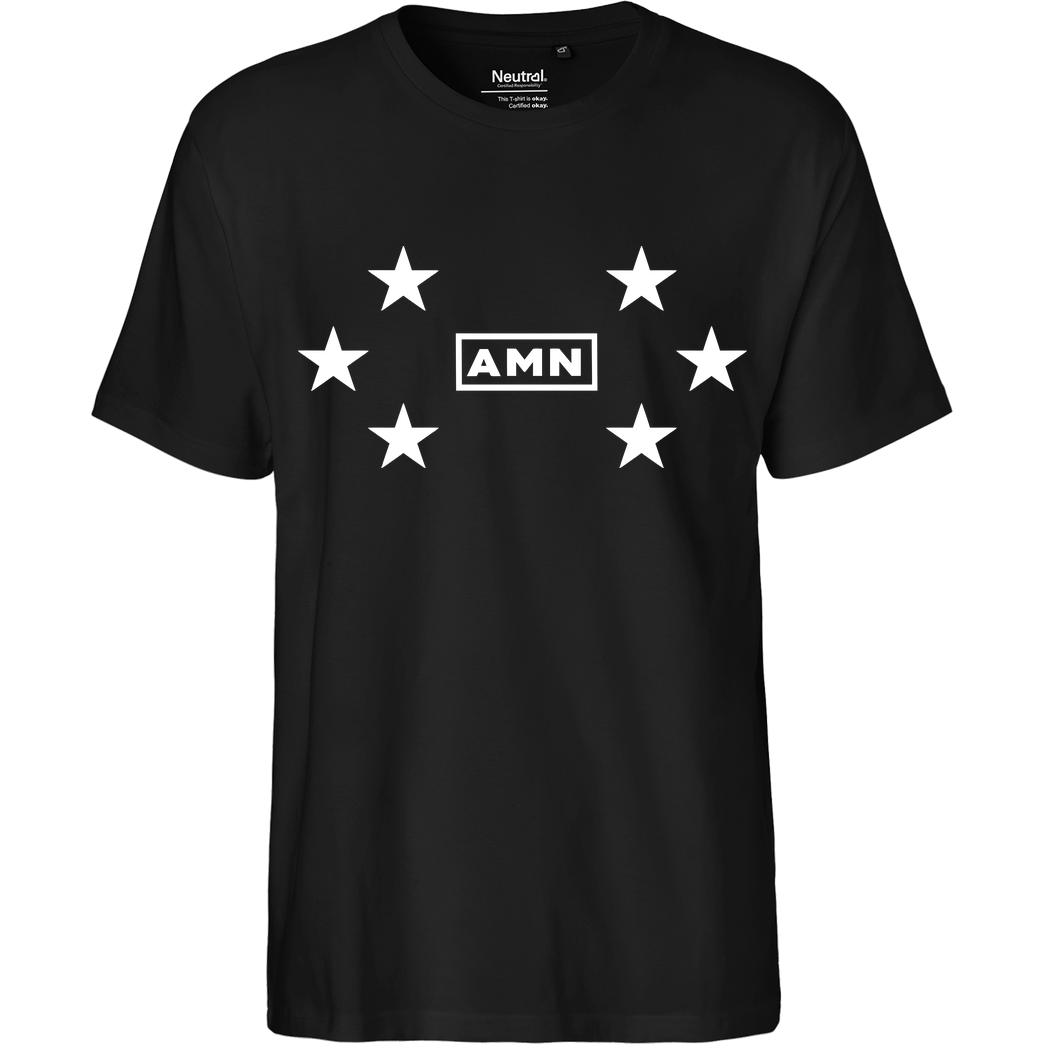 AMN-Shirts.com AMN-Shirts - Stars T-Shirt Fairtrade T-Shirt - schwarz