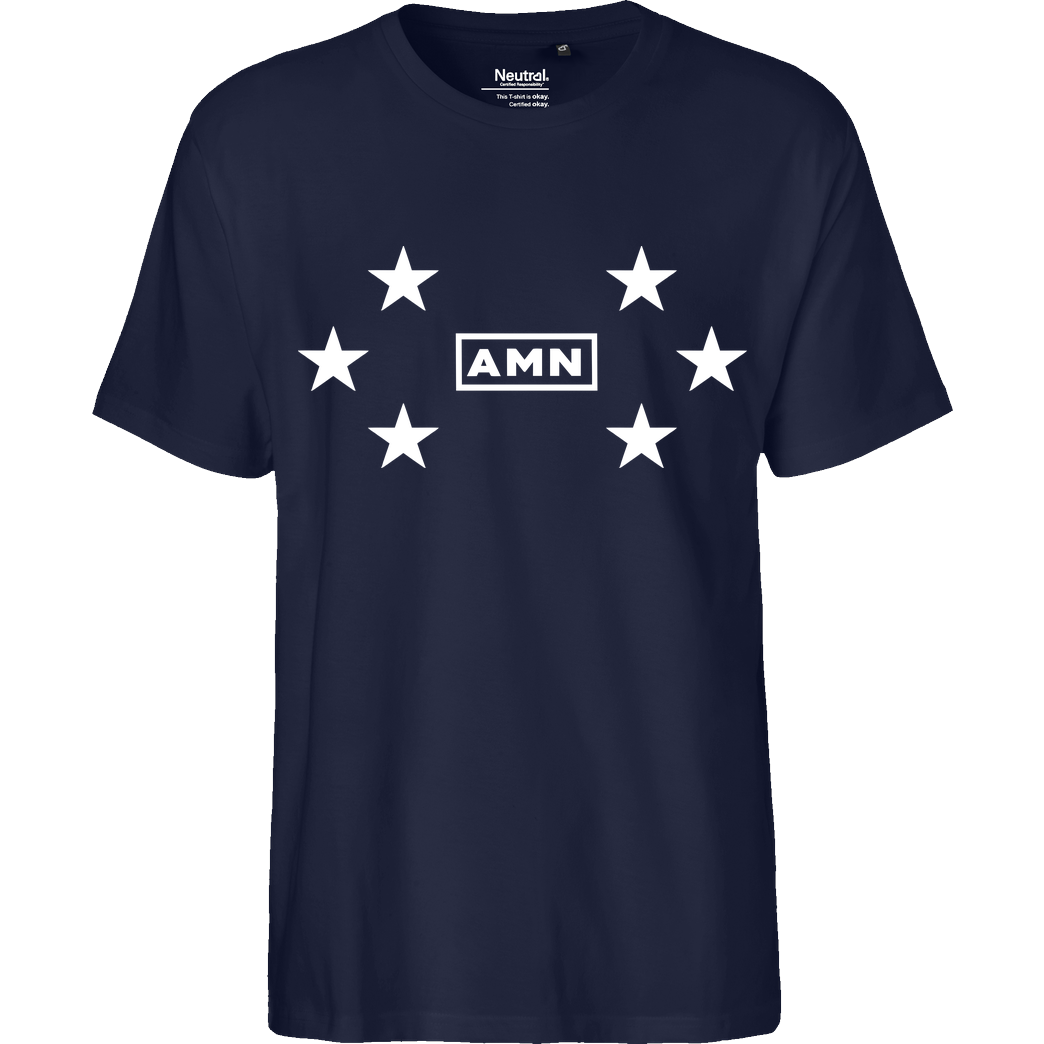 AMN-Shirts.com AMN-Shirts - Stars T-Shirt Fairtrade T-Shirt - navy