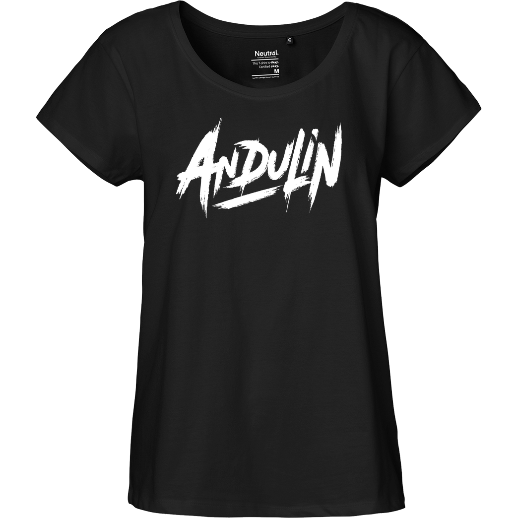 AndulinTv AndulinTv - Andu Logo T-Shirt Fairtrade Loose Fit Girlie - schwarz