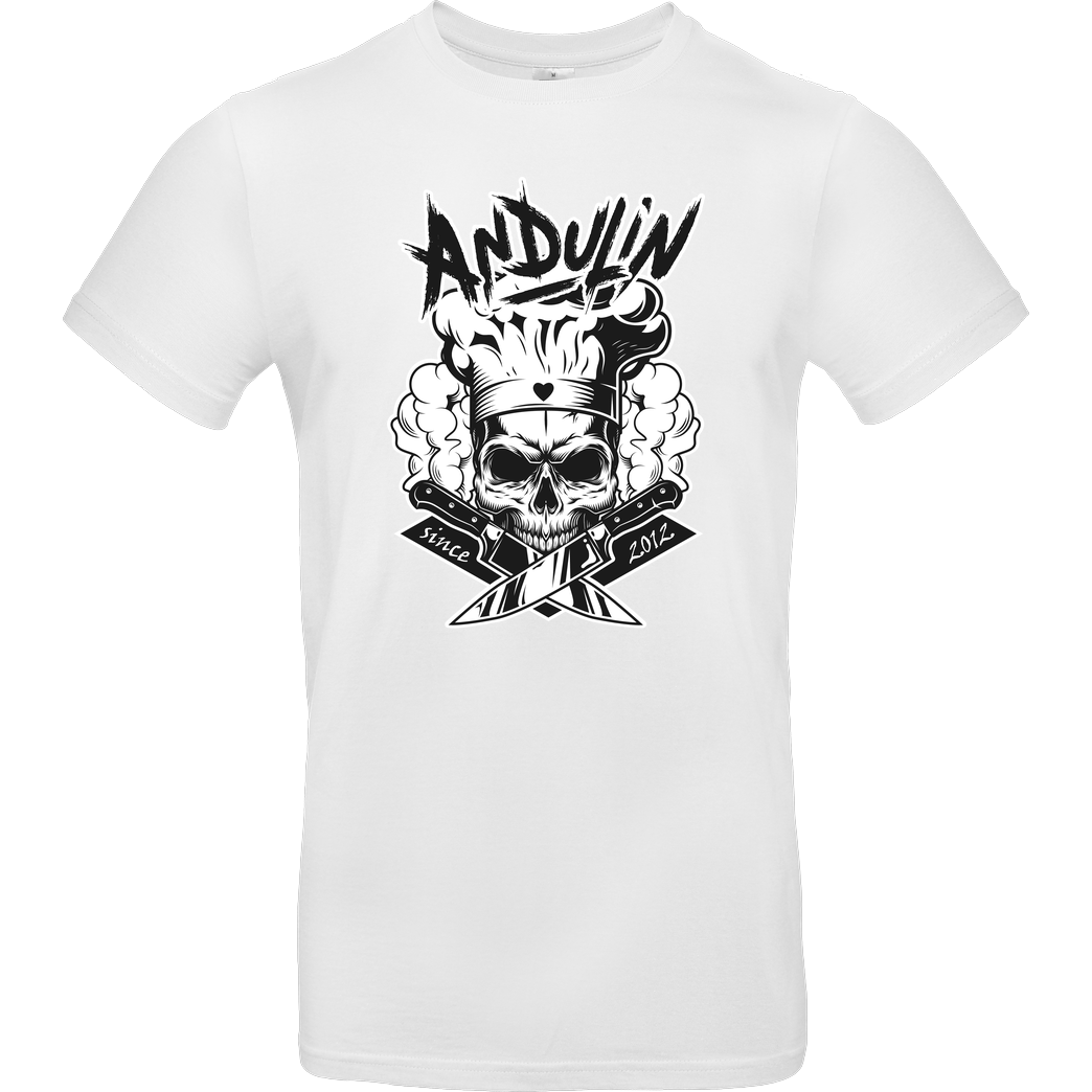 AndulinTv AndulinTV - Andu Skull T-Shirt B&C EXACT 190 - Weiß