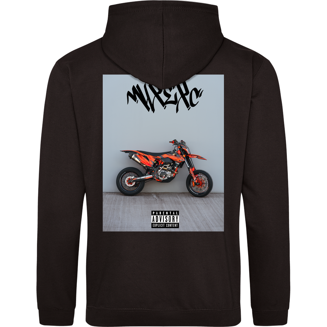 m4x_exc Back Bike Print - Colour - Logo Front Sweatshirt JH Hoodie - Schwarz