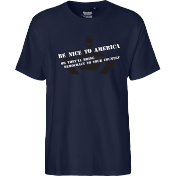 Be nice to America Fairtrade T-Shirt - navy