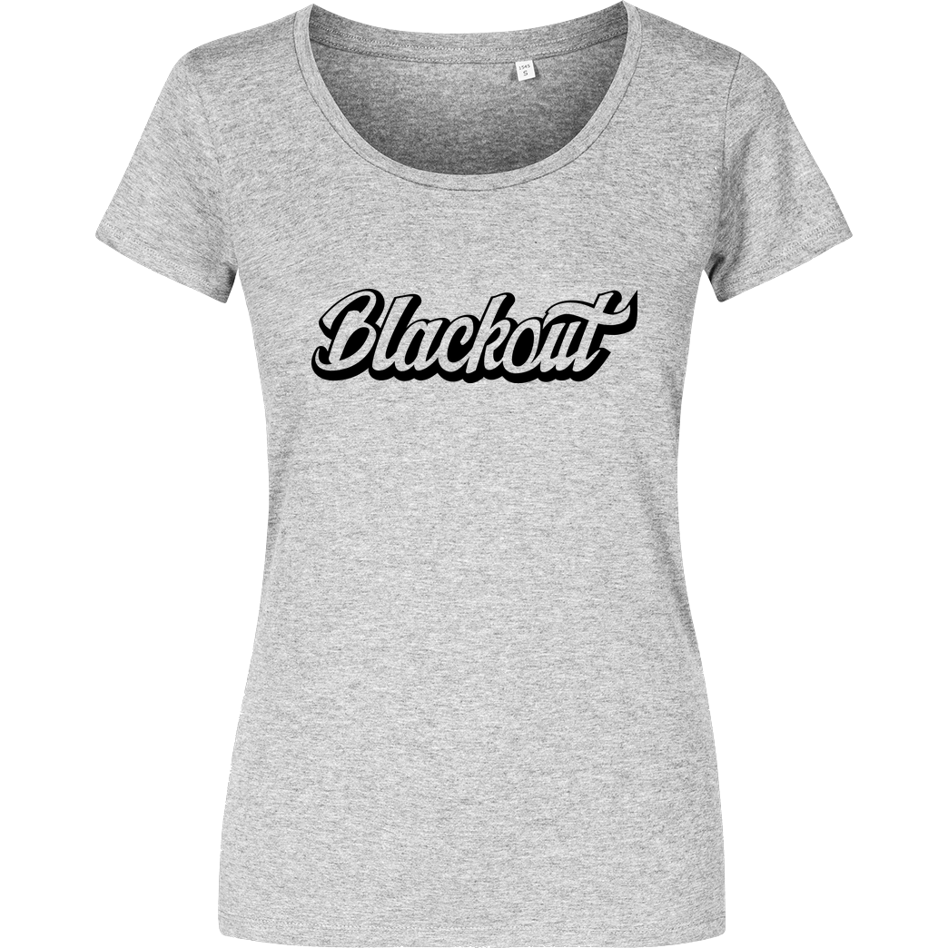 None Blackout - Script Logo T-Shirt Damenshirt heather grey