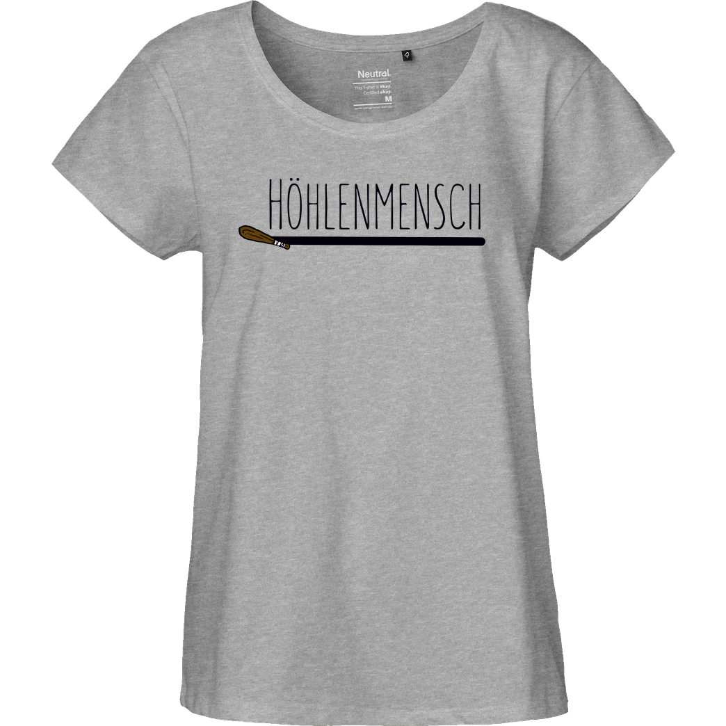 BumsDoggie BumsDoggie - Höhlenmensch T-Shirt Fairtrade Loose Fit Girlie - heather grey