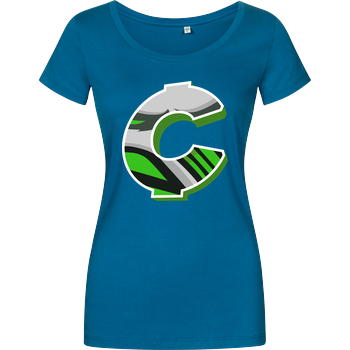 C0rnyyy - Logo Damenshirt petrol