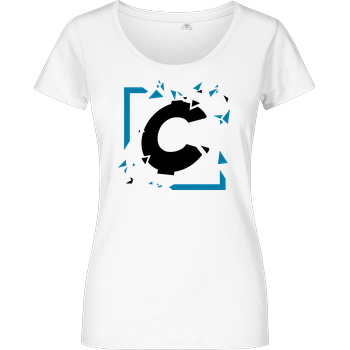 C0rnyyy - Shattered Logo Damenshirt weiss