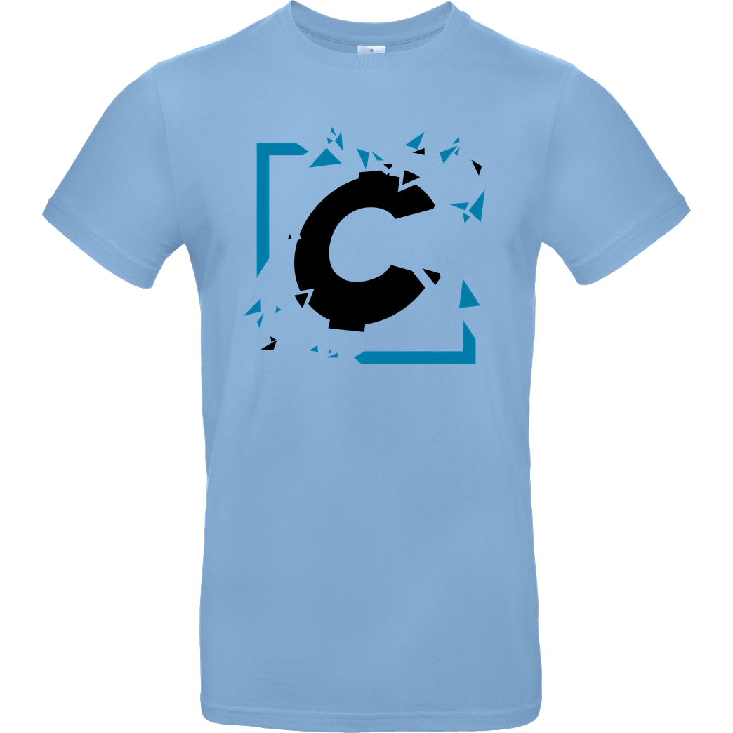 C0rnyyy C0rnyyy - Shattered Logo T-Shirt B&C EXACT 190 - Hellblau