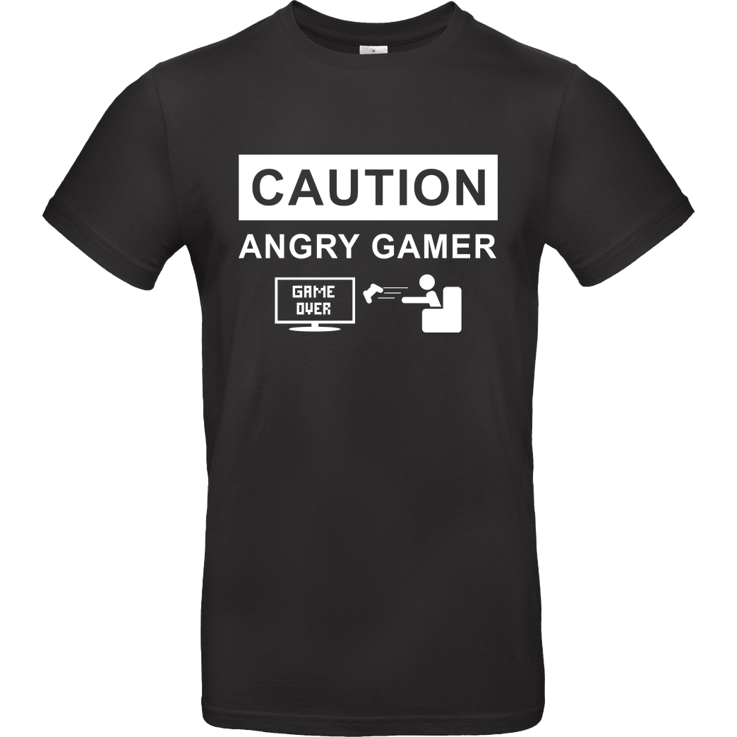 bjin94 Caution! Angry Gamer T-Shirt B&C EXACT 190 - Schwarz