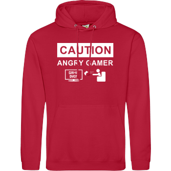 Caution! Angry Gamer JH Hoodie - Rot