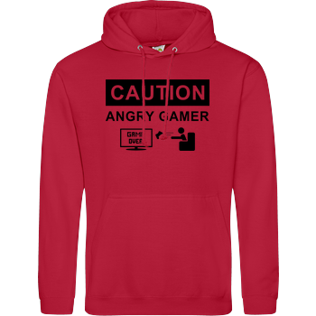Caution! Angry Gamer JH Hoodie - Rot