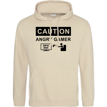 Caution! Angry Gamer JH Hoodie - Sand
