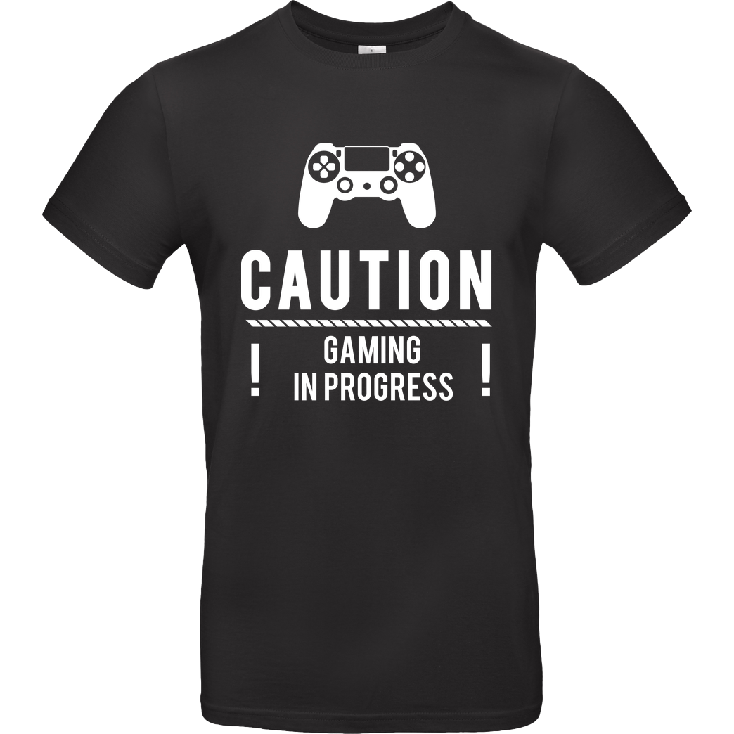 bjin94 Caution Gaming v1 T-Shirt B&C EXACT 190 - Schwarz
