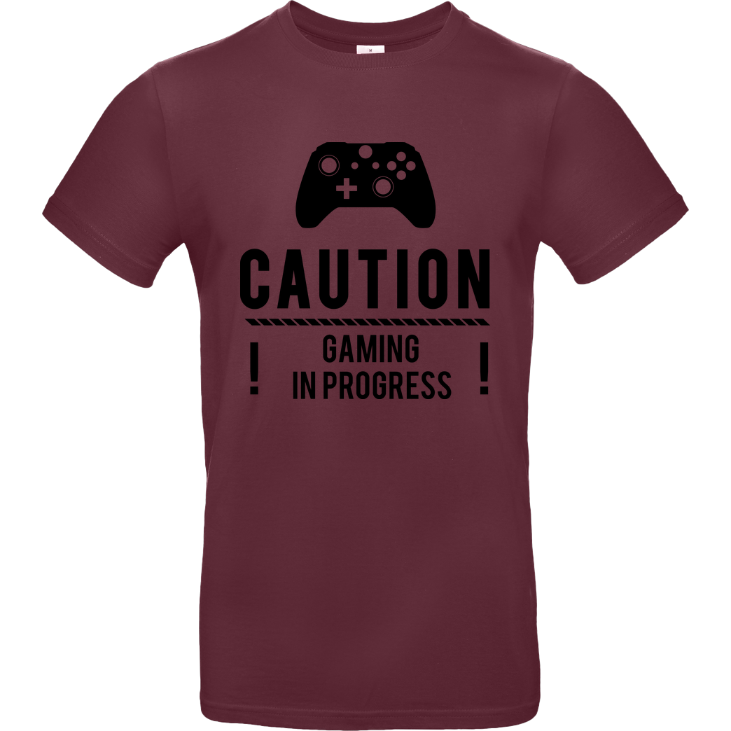bjin94 Caution Gaming v2 T-Shirt B&C EXACT 190 - Bordeaux