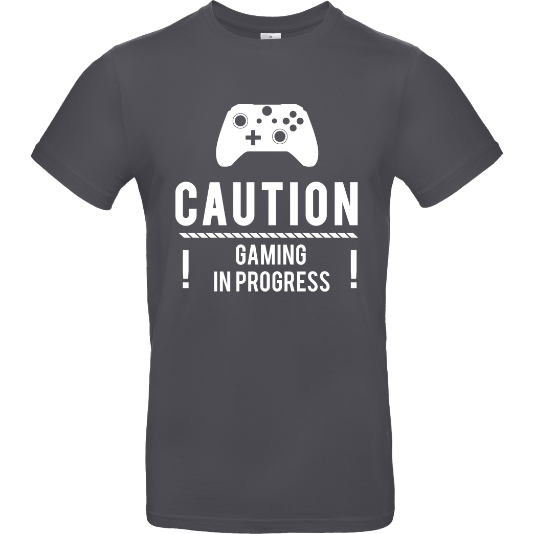 bjin94 Caution Gaming v2 T-Shirt B&C EXACT 190 - Dark Grey