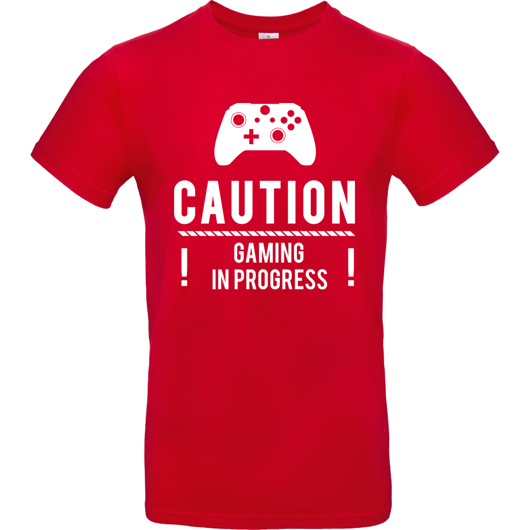 bjin94 Caution Gaming v2 T-Shirt B&C EXACT 190 - Rot