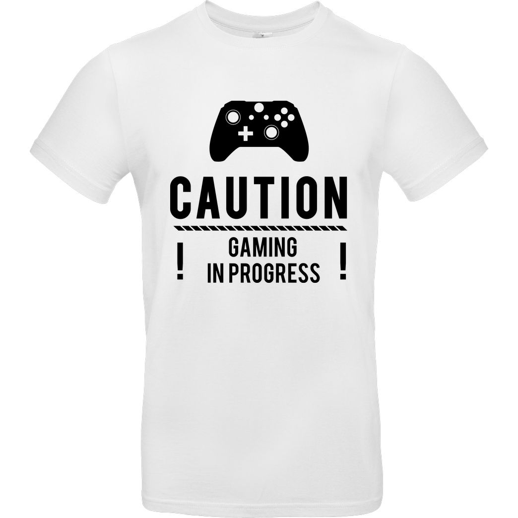 bjin94 Caution Gaming v2 T-Shirt B&C EXACT 190 - Weiß