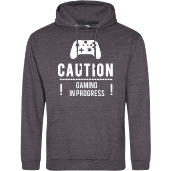 Caution Gaming v2 JH Hoodie - Dark heather grey