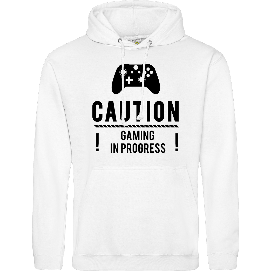 bjin94 Caution Gaming v2 Sweatshirt JH Hoodie - Weiß