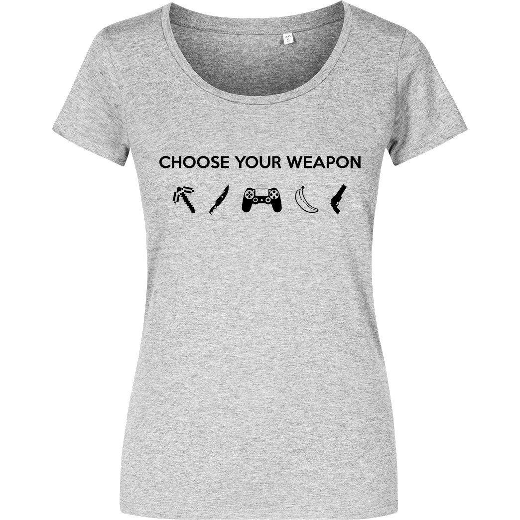 bjin94 Choose Your Weapon v1 T-Shirt Damenshirt heather grey