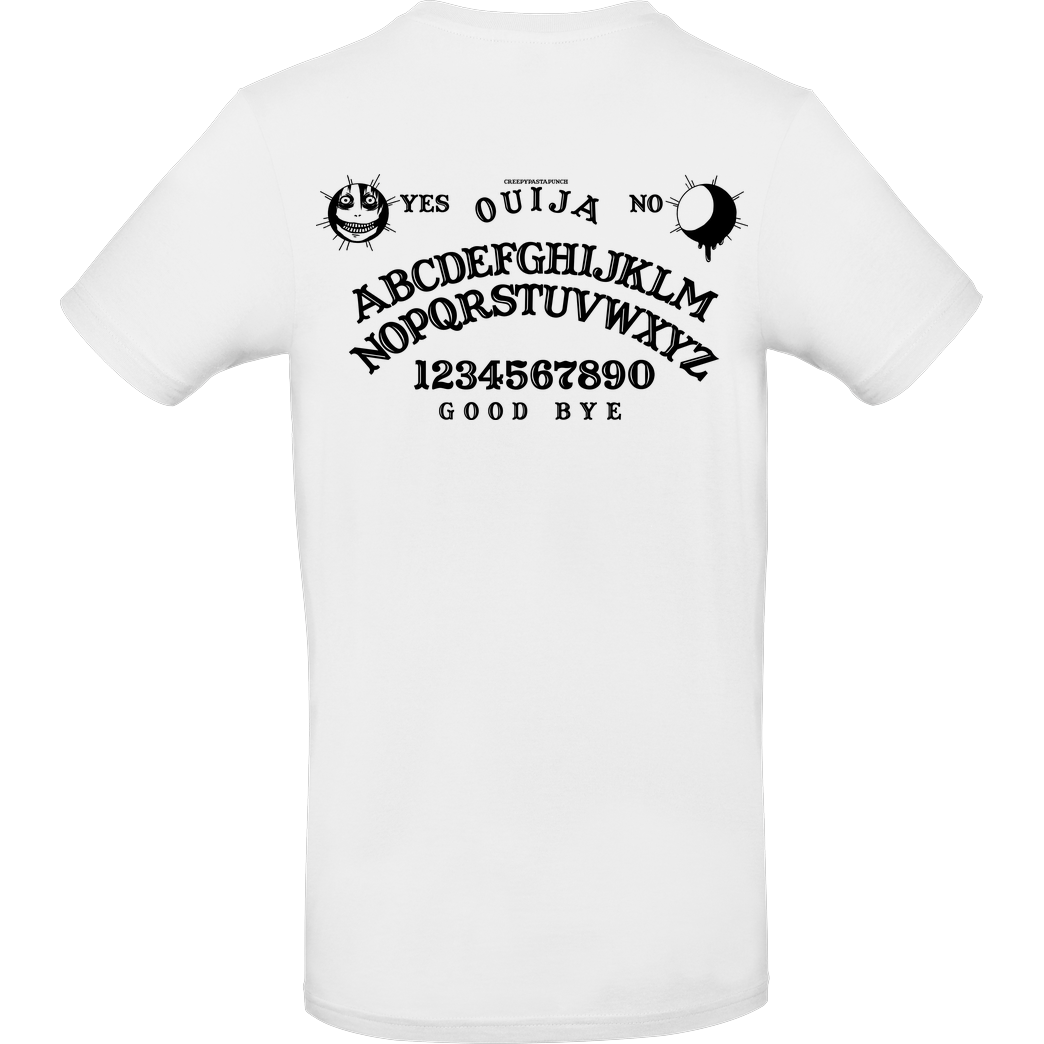CreepyPastaPunch CreepyPastaPunch - Ouija black T-Shirt B&C EXACT 190 - Weiß