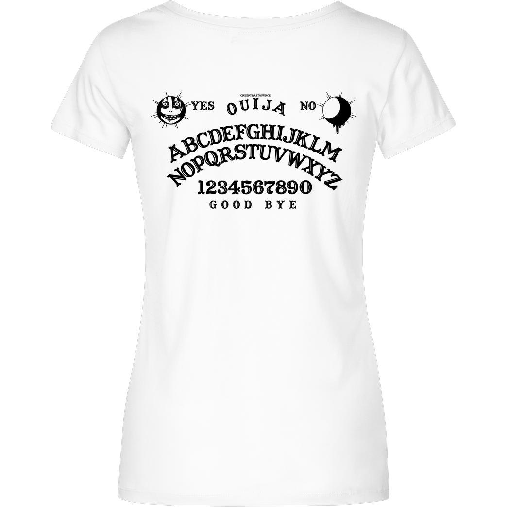CreepyPastaPunch CreepyPastaPunch - Ouija black T-Shirt Damenshirt weiss