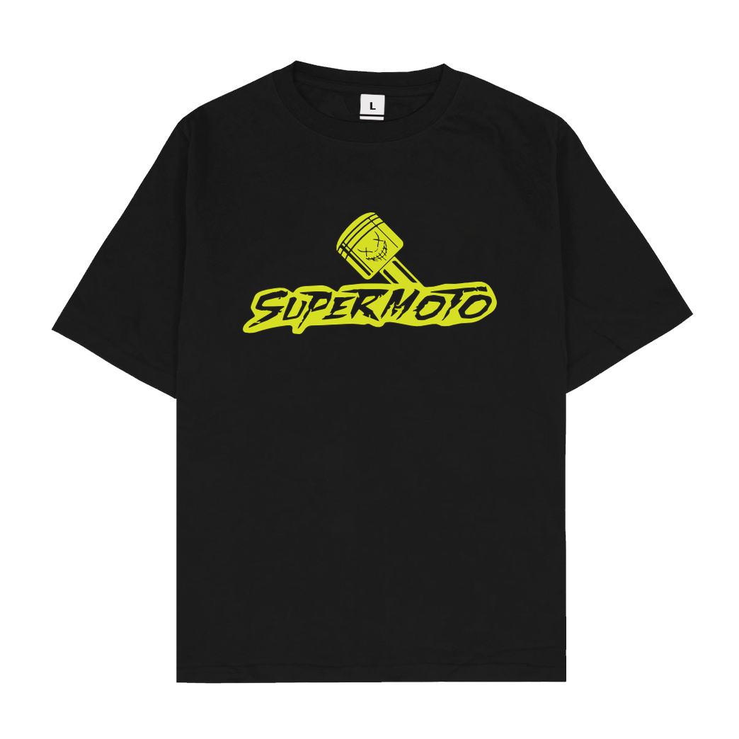 DavidBost David Bost - Supermoto Neon Gelb Edition T-Shirt Oversize T-Shirt - Schwarz