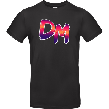 Dennome Logo DM Rand hell T-Shirt B&C EXACT 190 - Schwarz