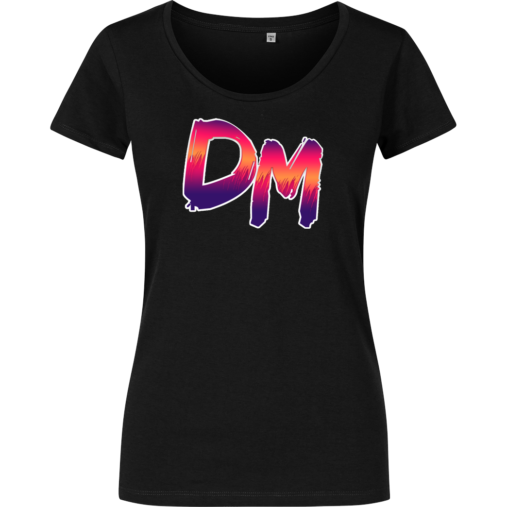 Dennome Dennome Logo DM Rand hell T-Shirt T-Shirt Damenshirt schwarz