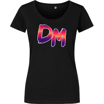 Dennome Logo DM Rand hell T-Shirt Damenshirt schwarz