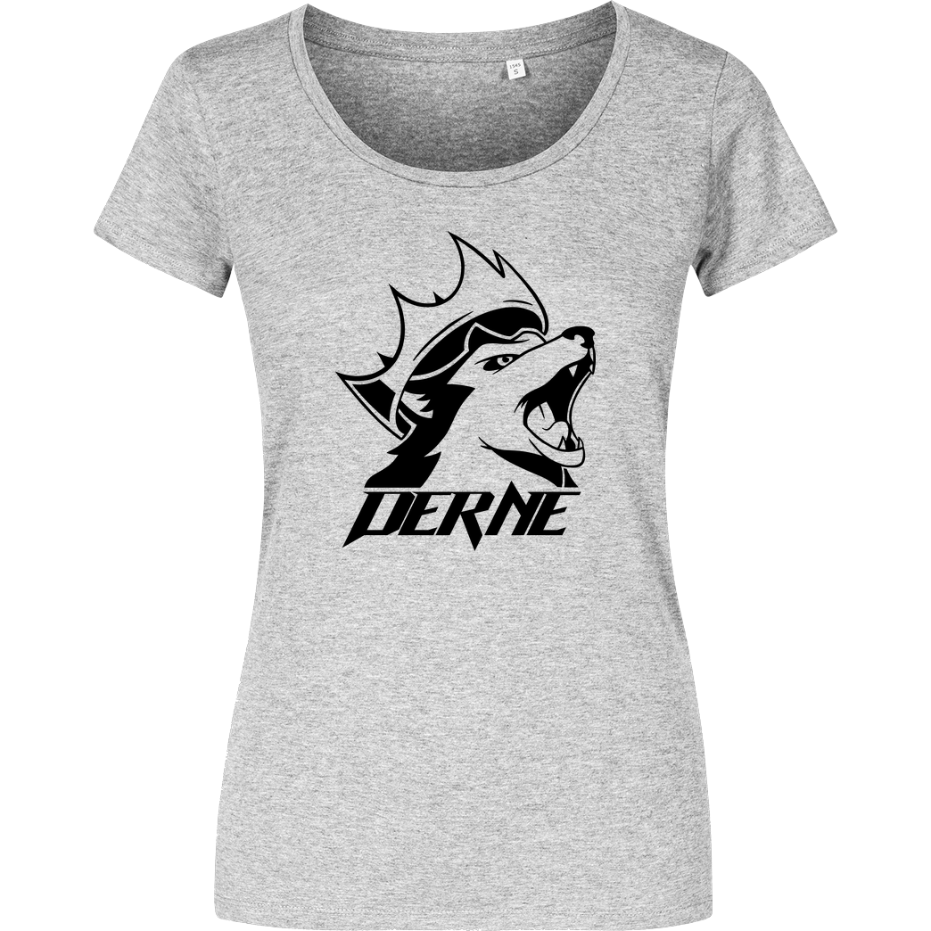 Derne Derne - Howling Wolf T-Shirt Damenshirt heather grey